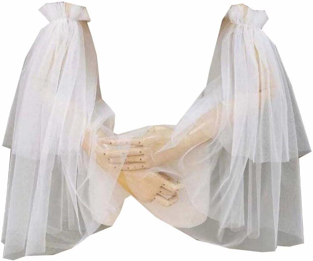 YMFFW Women Fashion Wedding Removable Puff Sleeves Plain Detachable Sleeves for Bride Add On Wedding Gift Bridal Accessories