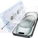 SMARTDEVIL 2 Pack Screen Protector for iPhone 15 Plus, HD Clear Tempered Glass, 9H Hardness, Scratch Resistant, Easy Installation, Bubble Free, Case Friendly