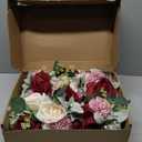 Set of 6 Dusty Pink & Burgundy Artificial Bridesmaid Bouquets, 11 Inch Round Wedding Decorations