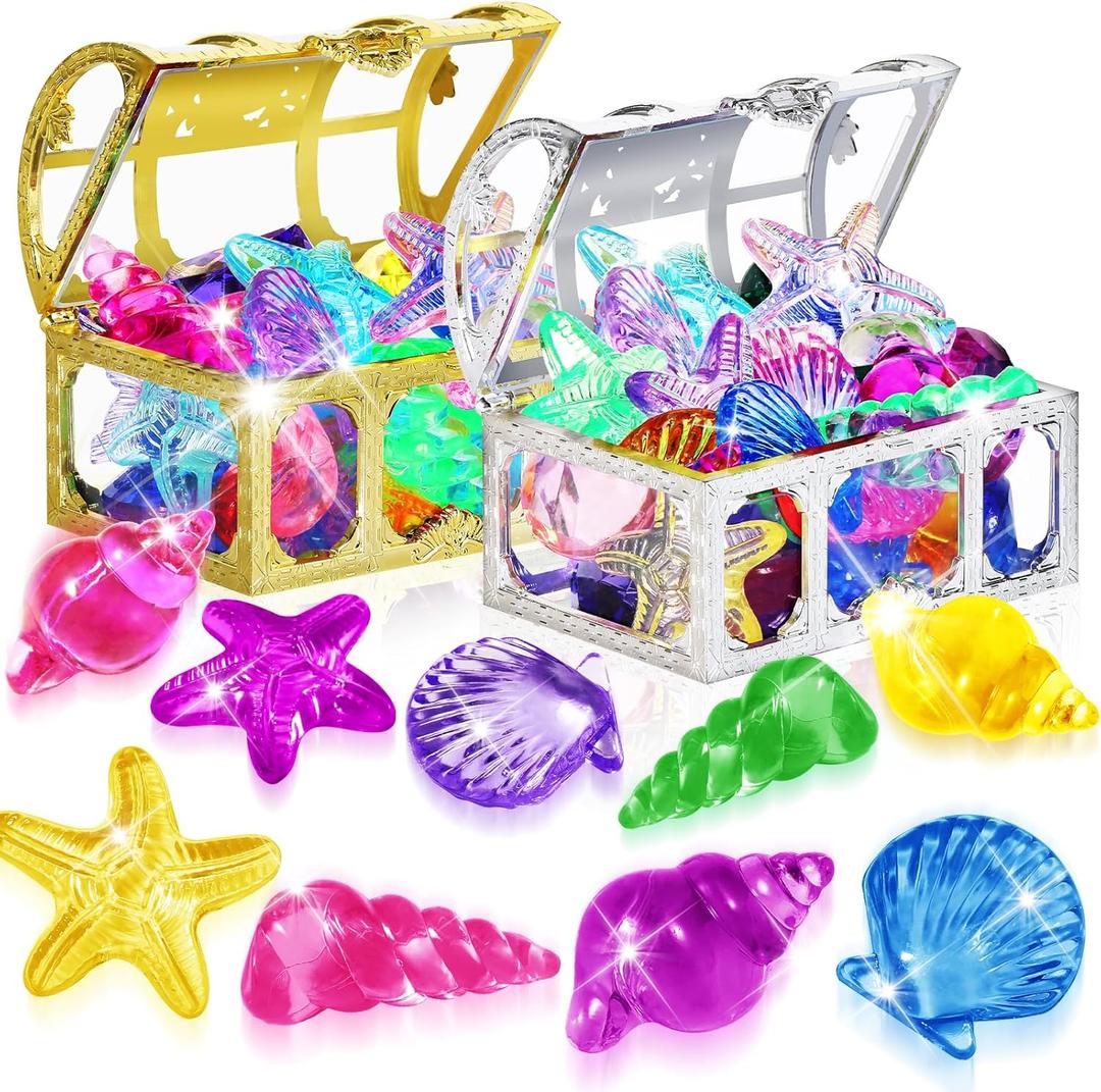 Pool Toys, 36 Pcs Dive Gems for Kids 4-8,8-12, Assorted Diving Colorful Diamond with 2 Treasure Boxes, Summer Swim Beach Water Toys for Boys Girls