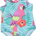 DXTON Girls Bikini One Piece Swimsuit Ruffled Tankini Bathing Suit Swimwear SM012 4T