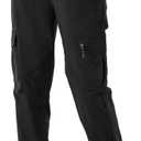 Rdruko Women's Hiking Cargo Pants Water-Resistant Quick Dry UPF 50+ Travel Camping Work Pants Zipper Pockets (X-Large, 01 Black)