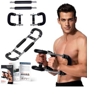 Twister Arm Trainer Equipment Adjustable Spring Workout Bar Fitness, Forearm Triceps Chest Enhanced Exercise Strengthener, Upper Body Strength Training Machine for Men (120-150lbs)