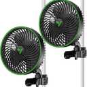 VIVOSUN 2-Pack AeroWave E6 Gen2, Grow Tent Clip Fan 6”, EC Motor, Smart Control, Powerful Oscillating Fan, Local Timer, Weatherproof IP54, for Hydroponics Circulation Cooling, Black