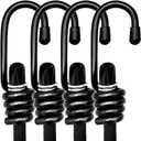 24" Heavy Duty Bungee Cords with Hooks, Black 4 Pack Industrial Grade Heavy Duty Straps Outdoor for Bikes, Tie Downs, Camping & Cars,Bungee Cord Tie Downs