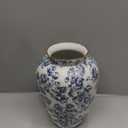 Blue and White Chinoiserie vase - Vintage Ceramic vase with Antique Design, Perfect for Chinoiserie Home Decor 9in Flower vase04