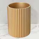 Gold Waste basket Luxury Stone bathroom Garbage Can, Modern Bathroom Office Trash Can, Resin Wastebasket, Garbage Receptacle Bin for Bathrooms, Offices, Powder Rooms, Kitchens (Gold scallop)