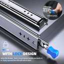 SLIDEWAY 260 Lbs Heavy Duty Locking Drawer Slides 1 Pair 12 14 16 18 20 24 26 30 32 40 Inch Full Extension Ball Bearing Sliding Rails Cabinet Runners Tracks RV Glides (53mm Wide with Lock)-30"