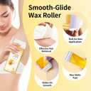 Waxfans Roll On Wax Refill,Wax Roller Refill for Hair Removal,Quick Melting - For Coarse and Fine Hairs.with 2 Honey Waxing Rollers, 50 Waxing Strips(Honey)