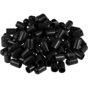 10mm Screw Thread Protectors Rubber End Caps Vinyl Flexible Bolt Screw Rubber Caps,Black,100pcs