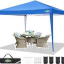 COBIZI 10x10 Ez Pop Up Canopy Tent, UPF 50+ Waterproof Outdoor Canopy, Instant Portable Camping Canopies Gazebo for Commercial Sun Shade Party Backyard with 4 Sandbags(Blue)