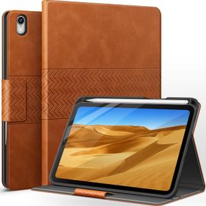auaua Case for iPad mini 6 (A17 Pro, 2024) / iPad mini 6 Case (2021) 8.3 inch with Pencil Holder, Multiple Viewing Angles, Magnetic Closure, Auto Sleep/Wake (Brown)
