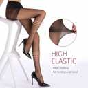 2 x WAKUNA 20D Black Sheer Tights for women-2 Pairs sheertex Pantyhose with Reinforced Toes (Black, M)