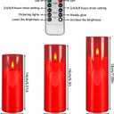 24-Pack Red Flameless LED Candles - Remote Control & Timer, Realistic Flickering for Chinese New Year Decor, Valentine's Day, Romantic Home Ambiance, Fireplace Mantel & Festive Centerpieces