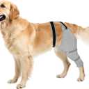Dog Sleeve for Rear Legs to Stop Licking, Upgraded Recovery Sleeve for Hind Back Leg Wounds,TPLO, ACL Surgery, Light Comfortable Cone Alternative,Left,2XL,Grey