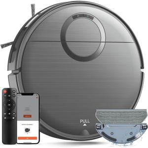 MAMNV Robot Vacuum and Mop Combo, 2 in 1 Mopping Robotic Vacuum Cleaner with Max Suction 2000Pa, Schedule, Wi-Fi/App/Remote, Self-Charging, Slim, Ideal for Pet Hair, Low-Pile Carpet, Hard Floor