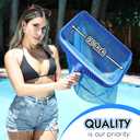 STARGOODS 20" Pool Skimmer Net - Heavy-Capacity Deep Bag Leaf Rake for Inground & Above Ground Pools - Fine Mesh Catches Leaves, Pet Hair & Debris - Pool-Safe Rounded Edges - Fits Standard Poles, Blue