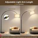 Large Arc Floor Lamp for Living Room, Modern Standing Arched Lamp, Black, 61"D x 13.78"W x 77.56"H