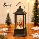Christmas Snow Globe Lantern with Music USB Lined/Battery Operated Santa Snowman Tree Scene Lighted Christmas Lantern Water Glittering Snowing Globes Lamp for Home Festival Decoration Gifts