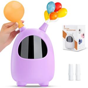 Balloon Pump Electric, SPLAKS Balloons Inflator Air Pump Portable Balloon Blower for Garland Arch, Party Decoration (Purple)