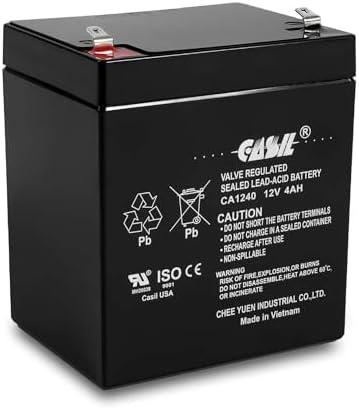 Casil CA1240 12V 4Ah Alarm Battery – Replacement for ADT 804302, Ademco 467, DSC Panels, SLA1056, Vista 20P, Power Patrol, Inovel Power Sealed Lead Acid (SLA) Rechargeable