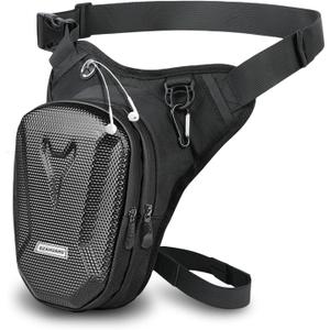 flintronic Motorcycle Leg Bag, Thigh Bag, Motorcycle Cycling Drop Leg Bag, with Headphone Jack, Waterproof Multi-Function Leg Fanny Pack for Men Women Cycling Running Traveling and Fishing
