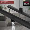 24 Inch Linear Shower Drain, Matte Black Shower Drain, Removable Grate, 304 Stainless Steel, Easy to Install and Clean for Bathrooms (Drain Base Not Included), LSD-15B-24B
