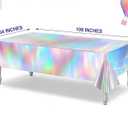 3 Pack Plastic Tablecloth Decorations, Colorful Tablecloth Wonderland Disposable Table Cover for Halloween Christmas Birthday Party Holiday New Year Party Supplies Decorations, 54x108 Inch