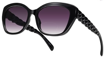 LADEESSE Reading Sunglasses for Women - Stylish Bifocal Sunglasses with Readers Built-in - UV400 Protection +2.75 (Black)
