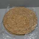 15 inch Round Woven Placemats Set of 4, Boho Rattan Natural Hand-Woven Water Hyacinth Placemats, Chargers for Dinner Plates, Farmhouse Weave Place Mats, Rustic Wicker Table Mats Decor for Home,Wedding