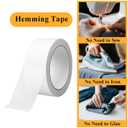 Hem Tape for Pants, 1In X 40FT Double Sided Fabric Tape Heavy Duty, Stitch Witchery Hemming Tape for Curtains, No Sewing Ironing Hem Tape for Curtains, Dress, Jeans, Clothing, Rug, Carpet, Arts
