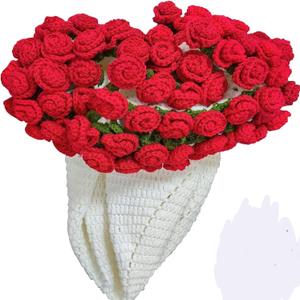 KYWYOYOU Flower Bouquet Blanket, Surprise Bouqet Blanket, Crochet Flowers Rose Bouquet Blankets Handmade for Mother's Day Birthday Home Decor.(43.3 inches)