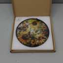 Sunflower Hanging Stained Glass for Windows,20cm/7.87inch Hand-Painted Sun Catcher Garden Hangings Christmas Mother's Day, Valentine's Day Ornaments Festival Gift