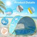 Zooawa Baby Beach Tent, Pop Up Beach Tent Sun Shade for Beach, Portable Shade Pool UV Protection Sun Shelter for Infant with Beach Sand Toys Set