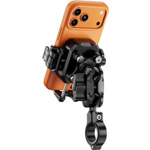 Kewig Motorcycle Phone Mount with Vibration Dampener [Anti-Theft] [Camera Friendly] Bike Phone Holder Handlebar Cradle for Bicycle Scooter ATV, Adjustable Size Fit for 5.4-7.2" Cellphone