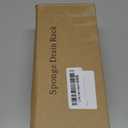 Cisily Sponge Holder for Kitchen Sink, Sink Caddy Organizer with High Brush Holder, Kitchen Countertop Organizers and Storage Essentials, Rustproof 304 Stainless Steel (Black, 9.25)