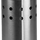 Vented Toilet Brush Set, By Home Basics | Stainless Steel Toilet Bowl Brush And Holder | Holders For Bathrooms | Modern and Contemporary Toilet Brush Caddy