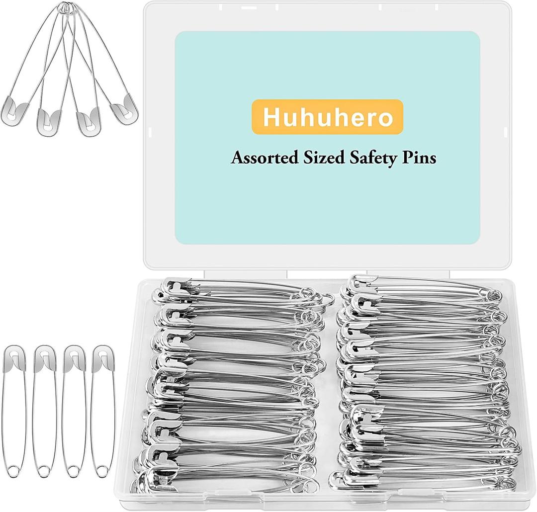 100PCS Large Safety Pins for Clothes, 3 Inch Big Heavy Duty Safety Pins, Rust-Resistant Nickel Plated Steel Pin for Sewing Clothing Diapers, Art & Craft Supplies