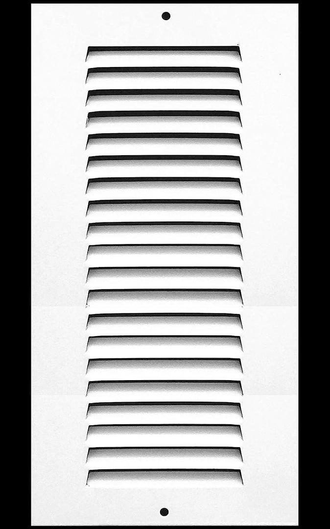 HVAC Premium 4" x 18" [Duct Opening] Flat Stamped Steel Return Air Grille - Sidewall and Ceiling - HVAC Vent Duct Cover - White [Outer Dimensions: 5.75w X 19.75"h]