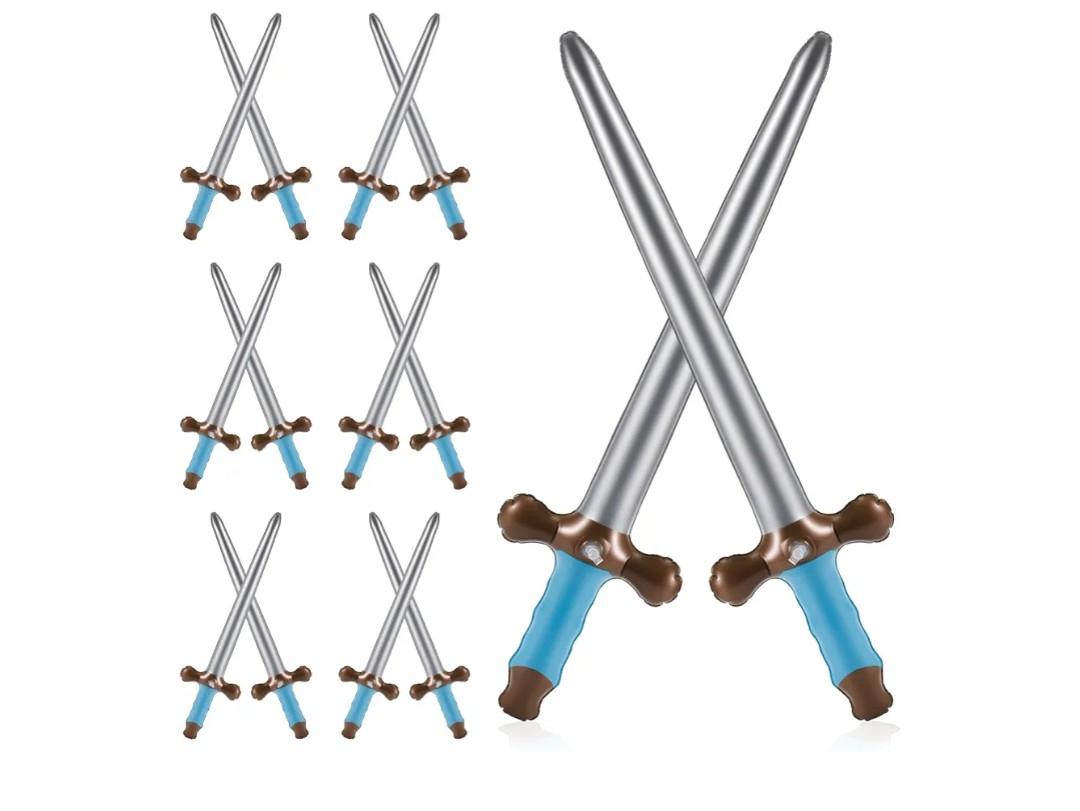 NQEUEPN 12pcs Inflatable Swords, 24 Inch Inflatable Pirates Swords Pirate Party Swords Inflatable Toy Swords Pirate Party Supplies for Birthday Cosplay Halloween Costume