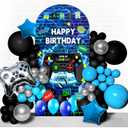 Game Arch Backdrop Cover 7.2FT Video Game Spandex Arch Stand Covers Fabric 2-Sided Kids Gaming Round Top Stretchy Backdrop Stand Covers for Birthday Party Decoration Supplies Photo Booth Shoot Props