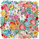 Zeyune 72 Pcs Mini Flower Iron on Patches Bulk Embroidered Spring Floral Iron on Hat Patch Rose Sunflower Daisy Lily Tulip Peony Applique Sew on for Hat Backpack Clothing Shirt Jeans Pants DIY Craft (Pastel)