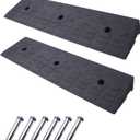 2 Pack 4'' Rise Rubber Curb Ramp Heavy Duty Loading Rubber Curb Ramps 22000lbs (10 Ton) Driveway Ramp Car Slope Ramp for Loading Dock Bike Vehicle Warehouse Sidewalk Wheelchair (4" H)