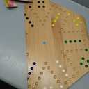 Wahoo Wooden Marble Game Board Set - Large 24" Wide - Solid Oak Wood - Double-Sided - with Large 22mm Marbles and Dice Included