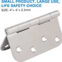 12 Pack Nickel Door Hinges Brushed Nickel 4 Inch Exterior/Interior/Front Door Hinge 4 Inch Silver 5/8" Radius Corner Residential Door Hardware Non-Removable Indoor Door Hinges 4"x4"Heavy Duty 8 Holes