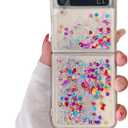 for Samsung Galaxy Z Flip 3 Glitter Case for Girls Women Liquid Bling Sparkle Luxury Flowing Floating Quicksand Soft TPU Clear Case for Samsung Galaxy Z Flip 3 5G 2021 (Color Silver)