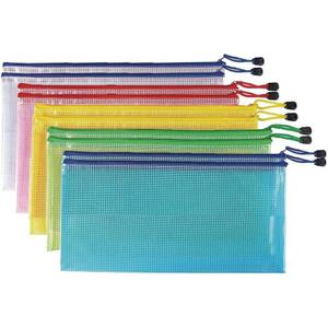 2 x 10 Pcs Mesh Zipper Pouch Document Bag, A6 Zip File Folders, Waterproof Plastic Documents Organizer Bags, for School Office Supplies Puzzles & Games Organizing Travel Storage(9.2 x 4.2 Inches 5 Colors)