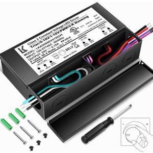 24V 100W Dimmable LED Driver, 5-in-1 Triac/ELV/MLV//0-10V/1-10V/PWM/V-R Dimming AC to DC Power Supply, IP67 Waterproof LED Transformer, UL Listed, Compatible with Lutron & Leviton Dimmer