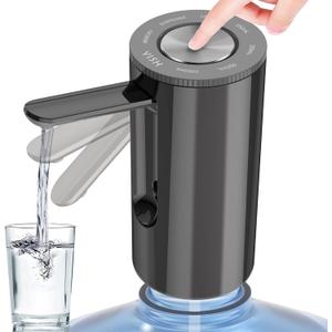 YISH Water Dispenser Pump for 5 Gallon Bottle, Portable Automatic Submersible Water Jug Dispenser, Electric USB-C Water Bottle Pump for Camping Home Office Use