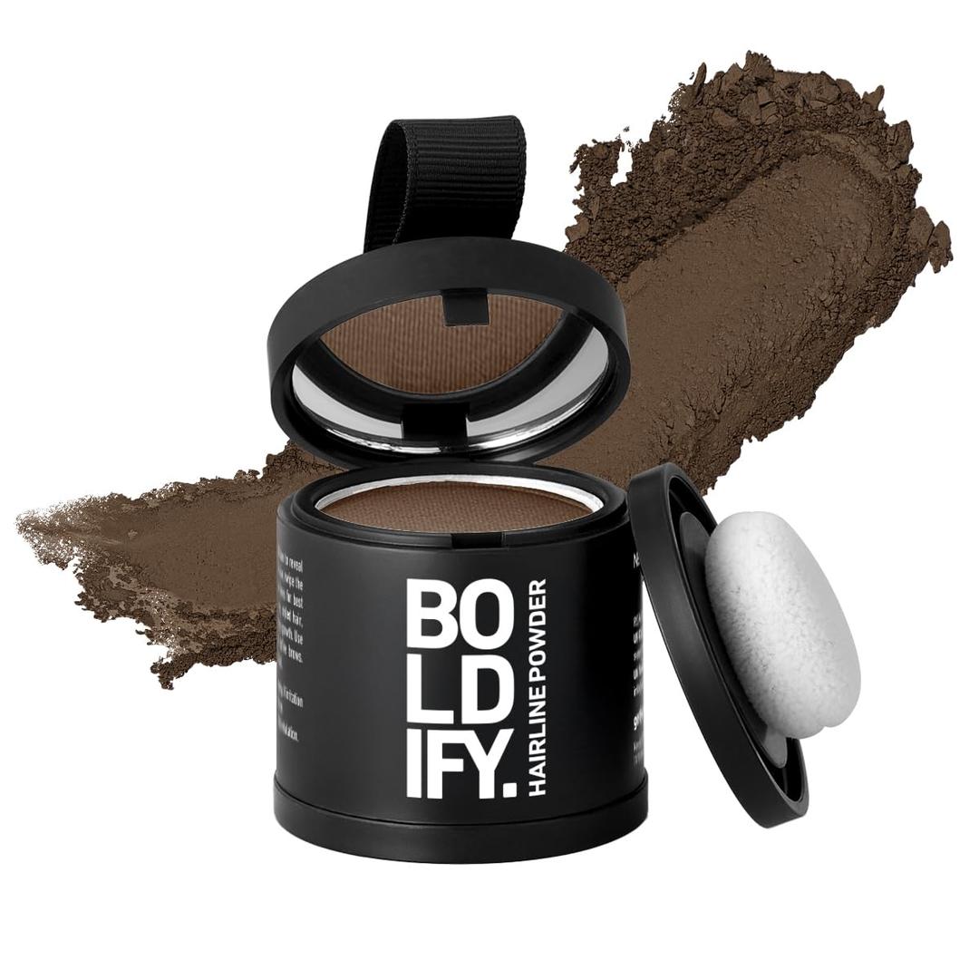 BOLDIFY Hairline Powder (LARGE, 10g) - Root Touch Up Hair Color for Gray Coverage - Bald Spot Concealing Hair Powder for Women & Men - 24-Hour Stain-Proof - Light Brown (0.35 Ounce (Pack of 1))
